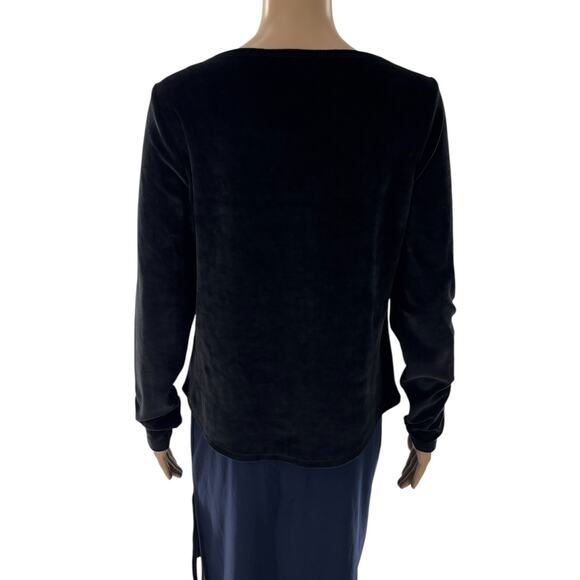 Peruvian Connection Black Victoria Velour Drape Neck Top - Picture 8 of 11